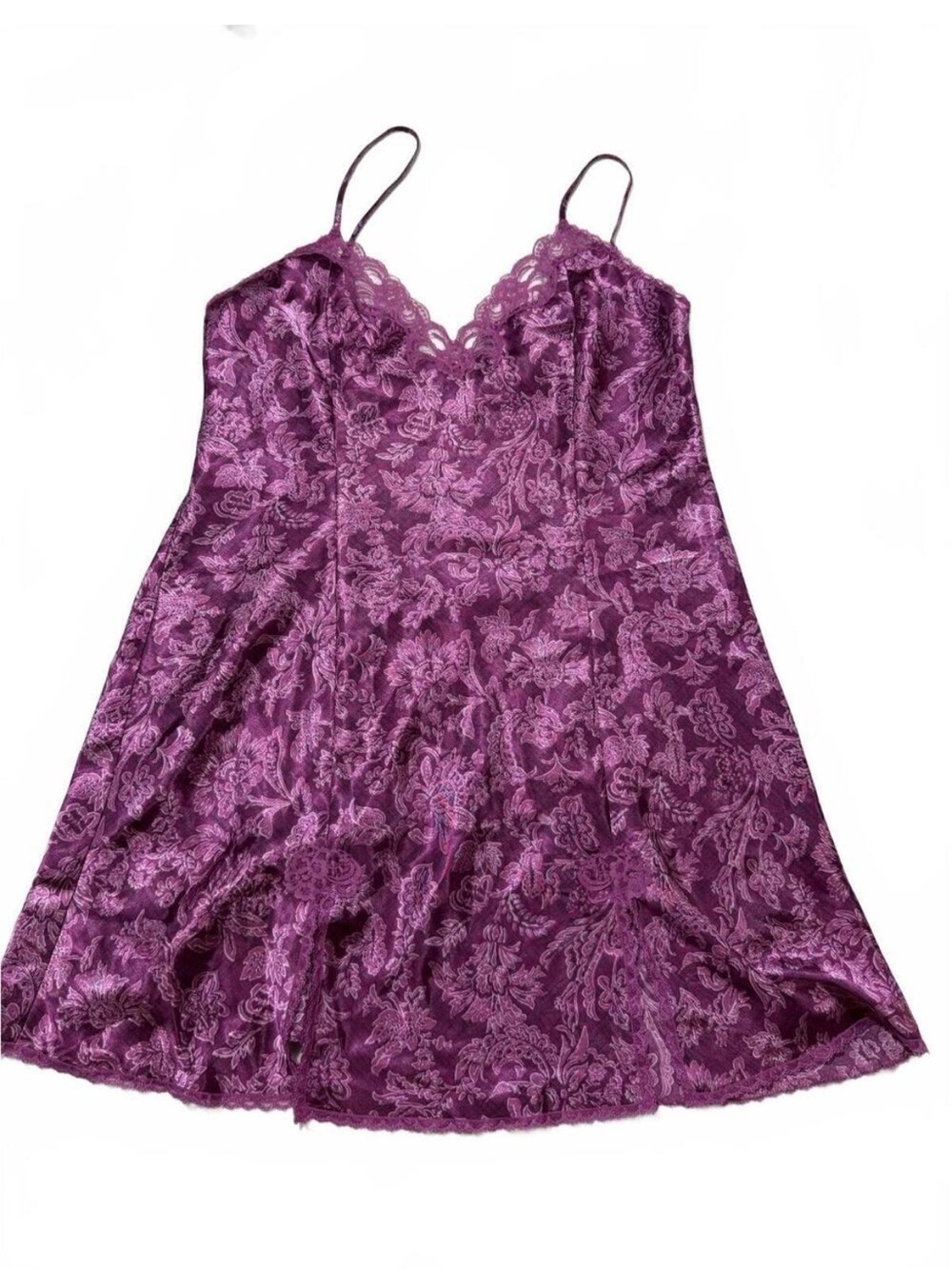 Plum Lace-Trim Slip Dress - Women Intimates